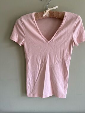 Jcrew Women’s Light Pink V-Neck Short Sleeve Top XS